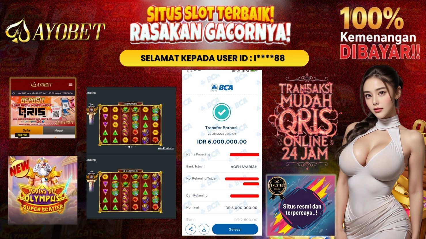 AYOBET JACKPOT SLOT GATES OF OLYMPUS SUPER SCATTER